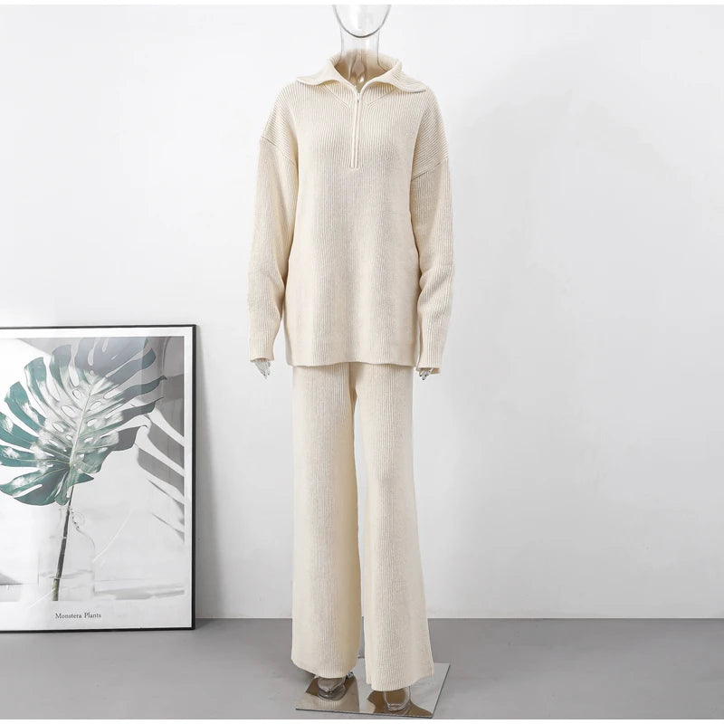 Casual Knitted Two Piece Set